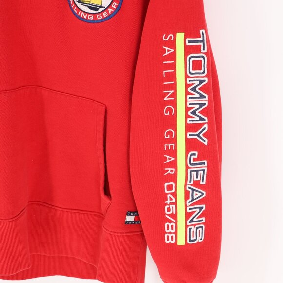 TOMMY JEANS 90s Inspired Sailing Logo Hoodie Red Size XL - Picture 5 of 11